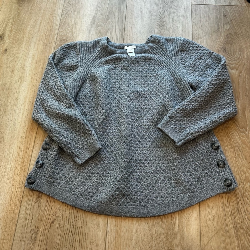 Grey Knit J Jill Sweater with buttons